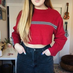 retro striped crop top